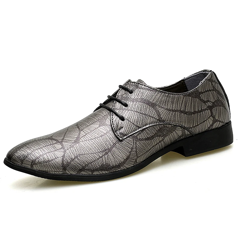 fashion snake skin men leather dress shoes cool designer evening party male footwear italian wedding brogue oxford shoes for men (36)