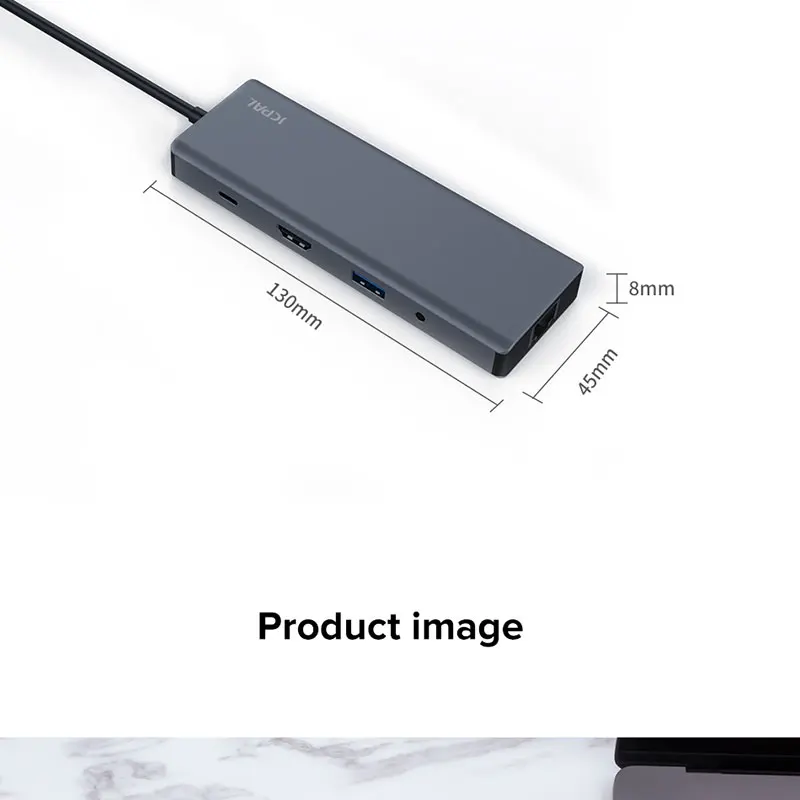 JCPAL USB-C HUB with HDMI 4K USB-C PD Charger 60W Type-C to Multi USB 3.0 USB-C HUB for MacBook