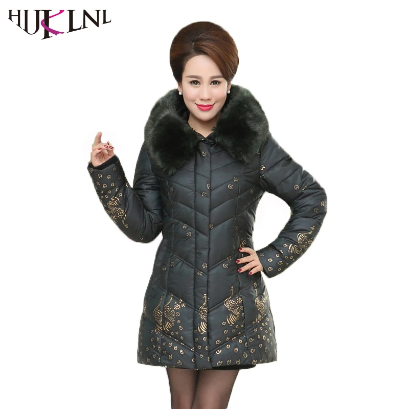 HIJKLNL Mom Winter Thick Jacket Plus Size 5xl Middle aged