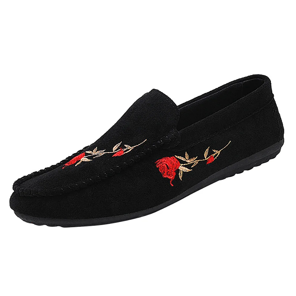 

CHAMSGEND Fashion Men's casual peas shoes wild suede sets of feet casual shoes comfortable non-slip round head walking shoes