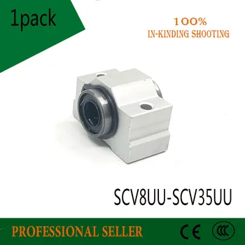 

1Pack SC8VUU SC8V SCV8UU SC10VUU SC12VUU -SCV35UU linear block DIY linear slide bearing units CNC router linear Rods shaft