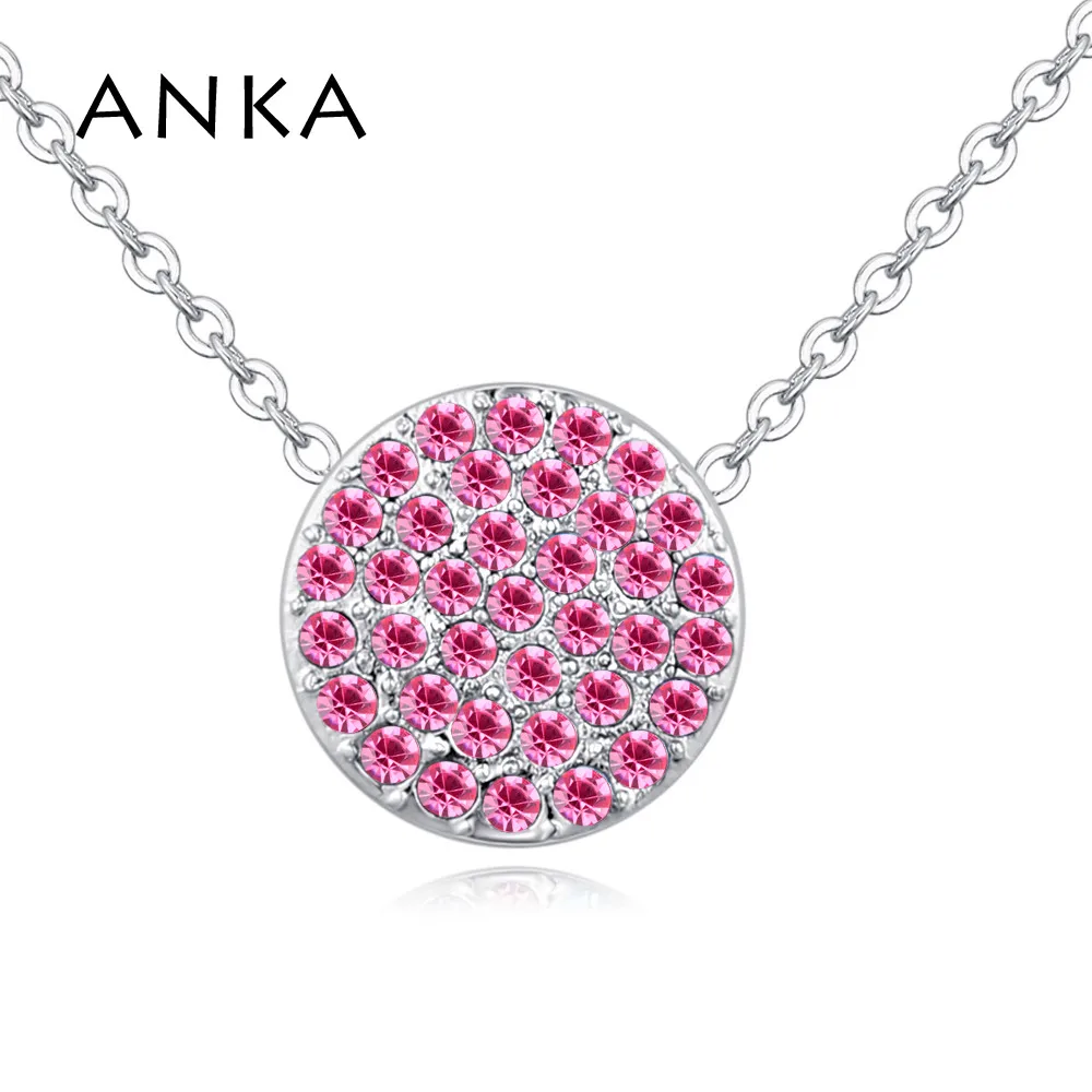 

ANKA fashion round pendant necklace for woman romantic simple necklace Christmas gift micro paved crystals jewelry #128950