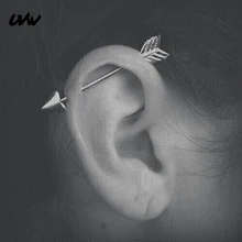 UVW140 1 шт панковские многофункциональные хирургические стальные стрелы промышленные хрящи серьги-гвоздики для женщин трагус пирсинг ювелирные изделия