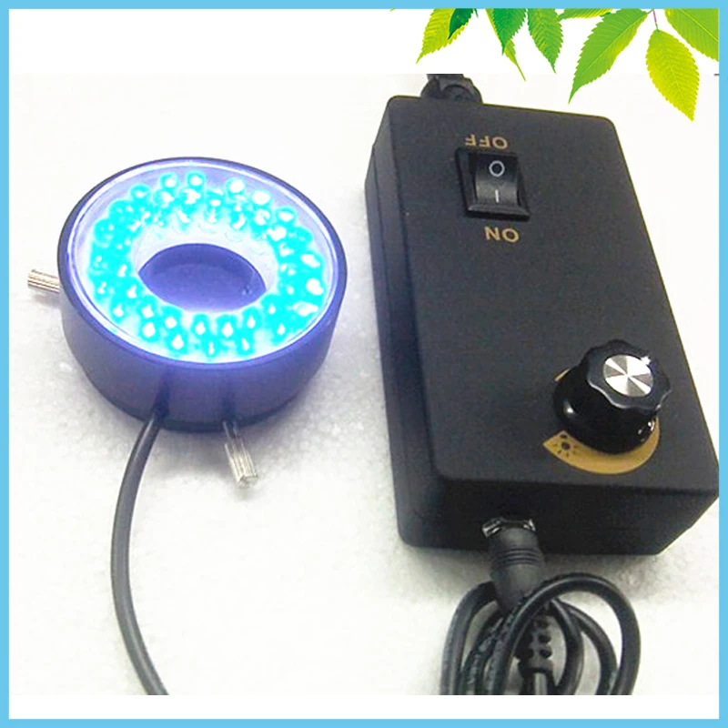 

85V~265V Metal Microscope LED Blue Ring Light 28mm 46mm Mounting Size Ring Lamp Source with Adapter