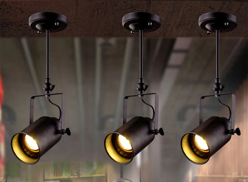 Holofote vintage ajustável, holofote industrial de ferro
