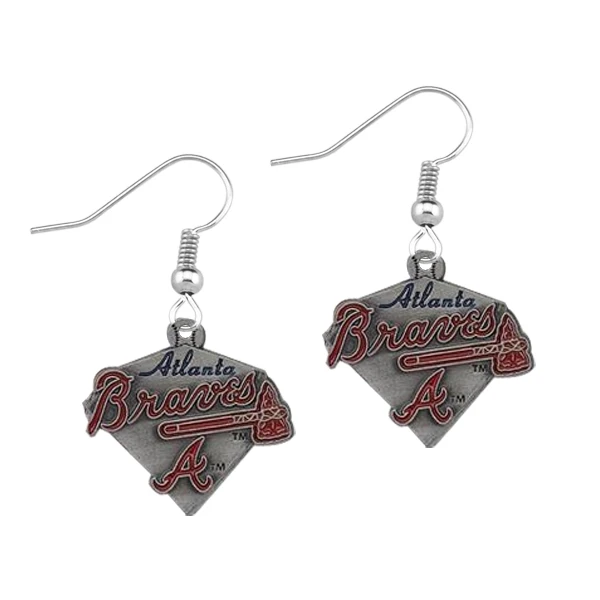 Hot Sale Beauty Enamel Baseball Team Atlanta Braves Vintage Earings | Украшения и аксессуары