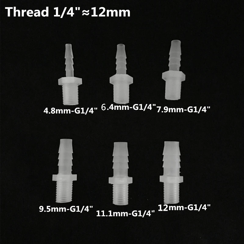 4 шт. 1/" резьба до 4,8 мм-12 мм садовый полив пластиковый прямой соединитель для шланга фитинг адаптеры