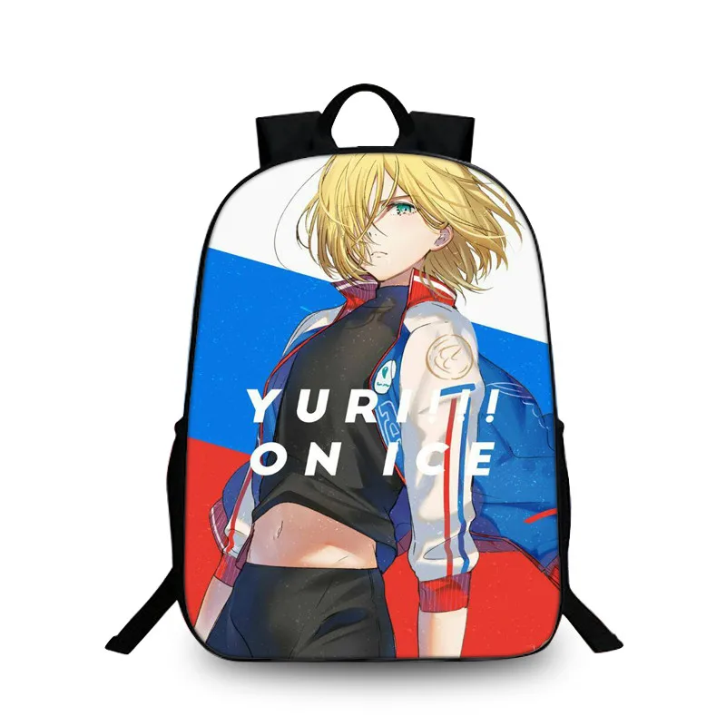 

Yuri On Ice Backpack Cartoon Japan Anime Victor Nikiforov Yuri Plisetsky Cosplay School Bag Rucksack 3D Printing Laptop Backpack