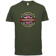 Made In HUDDERSFIELD Mens T-Shirt - Town / City - 13 Colours Print T Shirt Mens Short Sleeve Hot Tops Tshirt Homme tottenham huddersfield