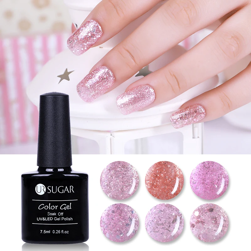 Buy UR SUGAR Luminous Rose Gold Nail Gel Shine Glitter