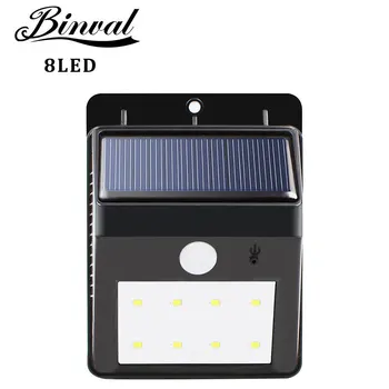 

Binval Solar Lights Super Bright 8 LED Waterproof Motion Sensor Security Light Detachable Design Wall Light for Deck Patio