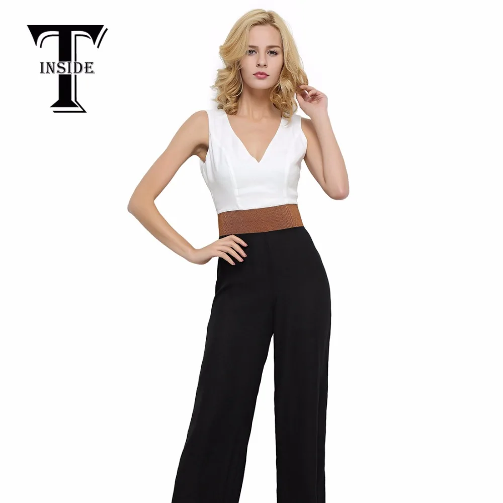 T Inside 2016 Summer New Design Elegant Jumpsuit Wear to Work Women's Office Brand Jumpsuit