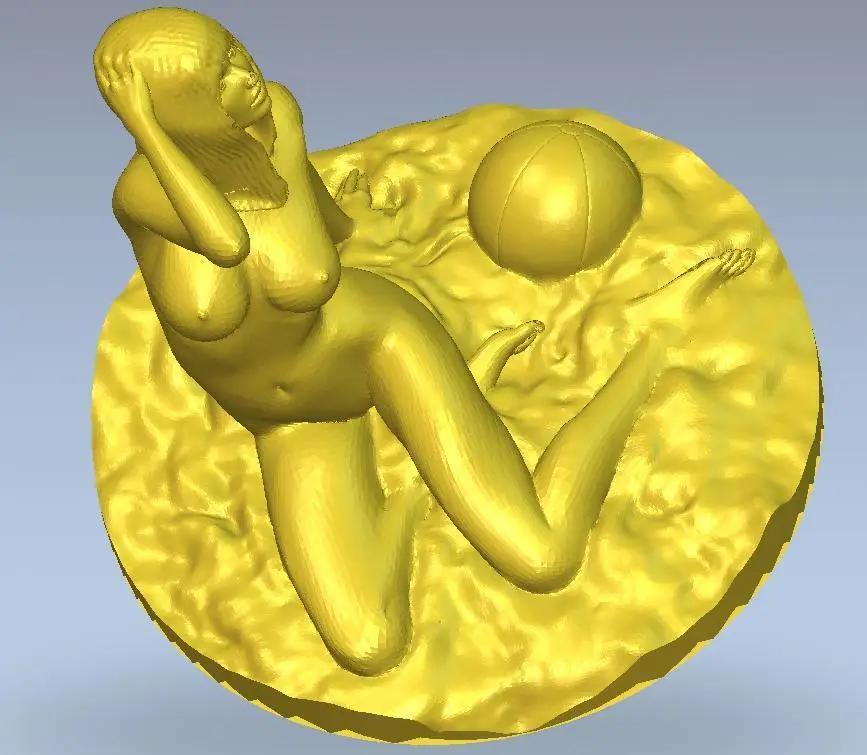 3d модель рельef для ЧПУ или 3D принтеров в формате STL девушка с мячом|3d model relief|3d relief