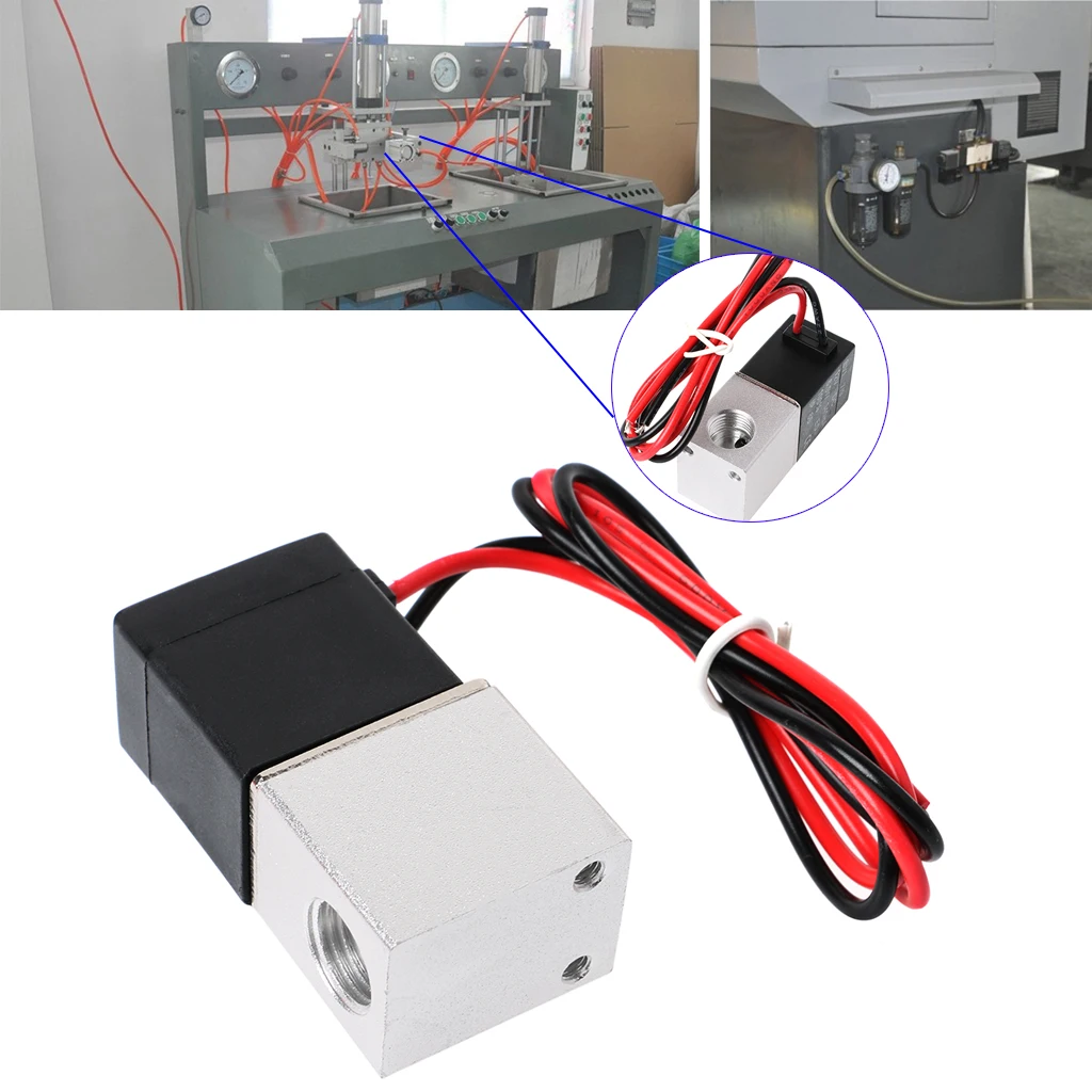 1/4 &quotDC 12V 2 Way нормально закрытый пневматический Алюминиевый Электрический