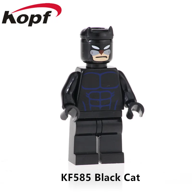 

KF585 Buiding Blocks Super Heroes Black Cat Panther Degger Cloak Joker Learning Bricks Action Figures For Children Gift Toys