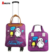 Mulheres Saco Da Bagagem De Rolamento, Cabine Mala De Viagem, Caixa Do Trole Leve, Moda-чемодан Dragboxes Com Rodas Universais