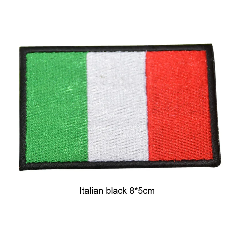 3D вышитые США Великобритания Япония Израиль Германия Корея Египет Европа флаг патч пришить нарукавная нашивка для одежды наклейка на рюкзак DIY Аппликация - Цвет: italian black