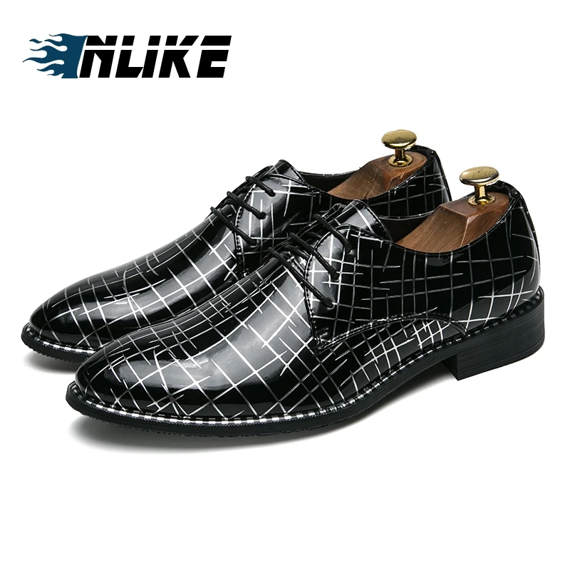 Calidad Zapatos Vestido Hombre Inlike oro Negro Suave Cuero De Charol Hombres atwxxOHqE