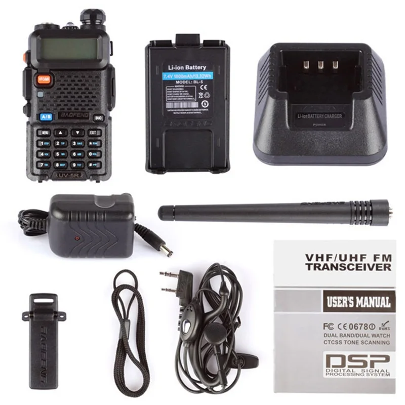 Baofeng UV-5R 136-174/400-520 МГц рация 5 Вт UHF и VHF Двухдиапазонный портативный Радиоприемник uv5r