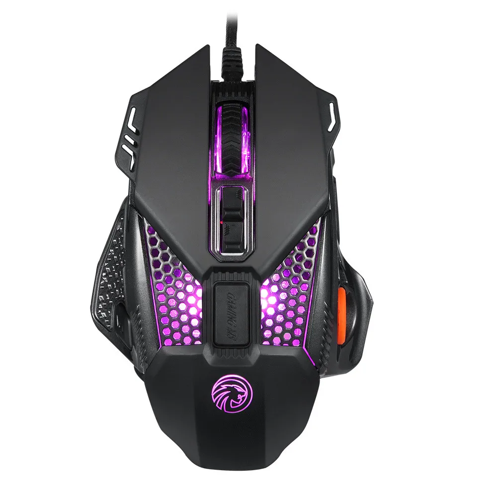 

Mechanical Gaming Mouse Wired Backlit 8 Programmable Buttons 4800 DPI 4 Adjustable DPI Levels Breathing Lights Mouse#G4