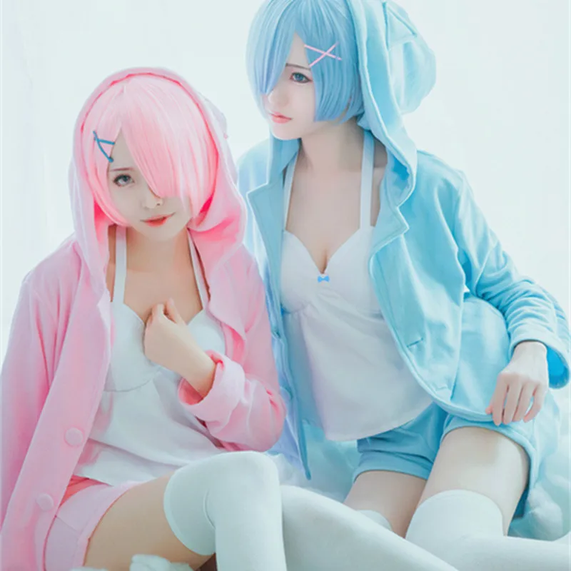 

Re:Zero kara Hajimeru Isekai Seikatsu Cos Rem Ran Cosplay Blue Rink Daily Cartoon Cat Pajamas Female Cosplay Costume
