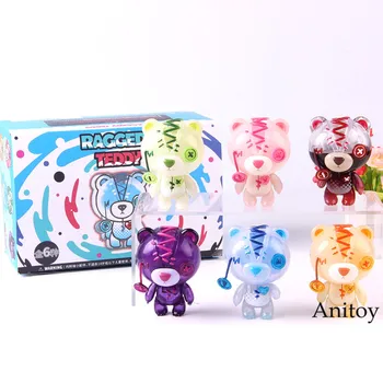 

Raggedy Teddy Fruit Soft Drink Series Action Figure Orange Peach Cola Grape Q Version PVC Collection Model Toy 6pc/set