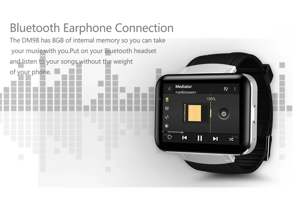 Smartch DM98 Bluetooth Смарт часы Android 4,4 3g Smartwatch телефон MTK6572 двухъядерный 1,2 ГГц 4 Гб rom камера WCDMA WiFi gps