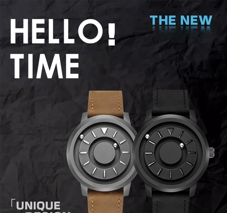 Часы с магнитным шаром, уникальный дизайн, кварцевые, инновационные, Роскошные, водонепроницаемые, мужские наручные часы,, EOEO