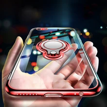 

Olaf Ring Stand Holder Magnetic Phone Case For iPhone X 8 7 Plus Transparent Soft TPU Back Cover For iPhone 6 6s Plus Car Holder