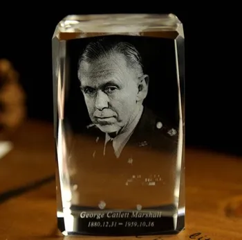 

2020 Christmas BEST ART business present -limited edition US General of the Army George Marshall 3D Crystal Image Decoration