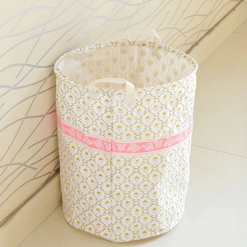 35*45 cm كبيرة سلة التخزين القطن الكتان القذرة سلة الغسيل مع مقبض الطفل الملابس لعب سلال الغسيل منظم مربع