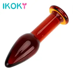 IKOKY Стекло Anal Plug простаты Массажер для взрослых игрушки для мужчин Для женщин анальный Секс-игрушки Анальная пробка со стразами секс-шоп