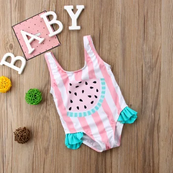

Kids Bathing Suits Girls One Piece Watermelon Print 2018 children swimwear for girls infant swimsuit girl child Summer bikini