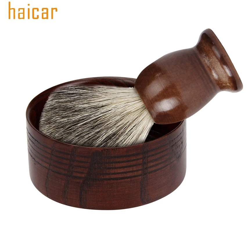 HAICAR Love Beauty Женская Мужская деревянная щетка для бритья бороды + чаша Прямая