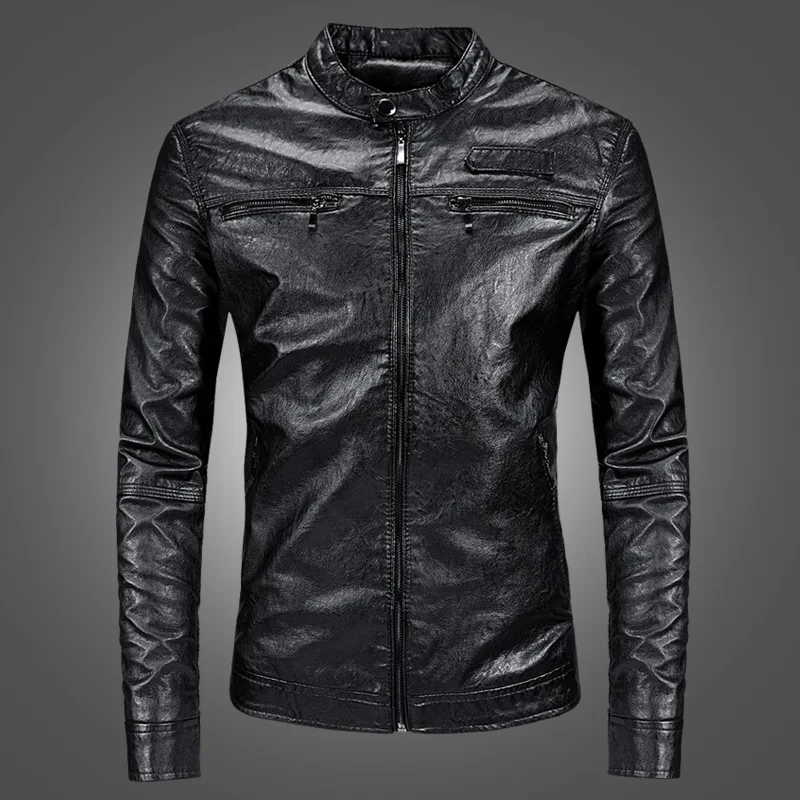 

2019 New Men's Leather Jackets New Spring Fashion PU Leather Jackets Fashion Youth Hundred Locomotive Jackets