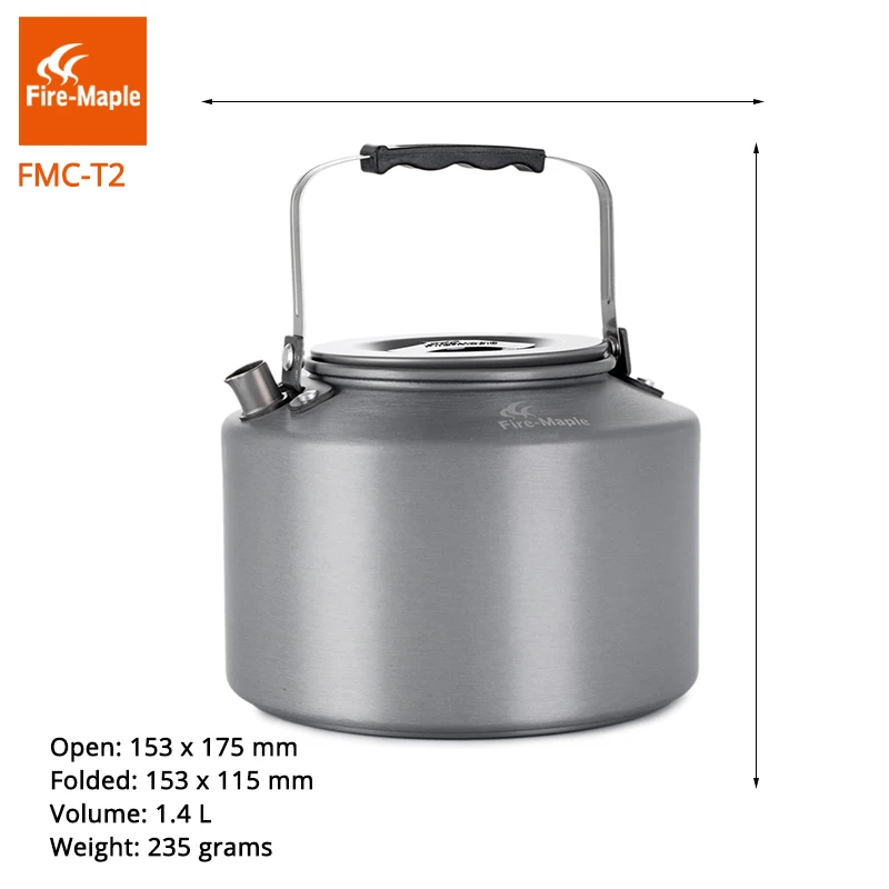 Fuego Arce Acampar Al Aire Libre ultraligero Senderismo de Picnic Portátil Tetera hervidor de agua Cafetera Tetera 1.4L con Mango A Prueba de Calor Del Té FMC-T2