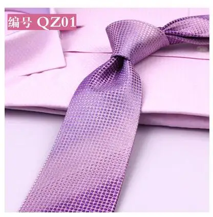 Новые высококачественные свадебные галстуки для мужчин, галстуки для досуга 8 см, чистый цвет, фиолетовый галстук, галстук - Цвет: Белый
