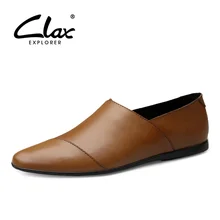 CLAX Для мужчин кожа Летние Повседневное обувь мужские лоферы из натуральной кожи мужские лоферы Туфли без каблуков Мокасины мягкие дышащие