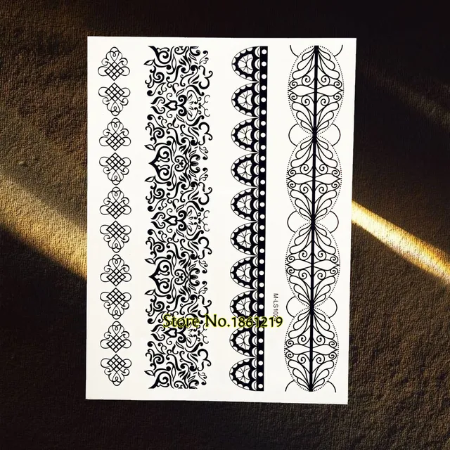 fake black henna temporary tattoo bracelet jewelry paste 21x15cm fake black henna temporary tattoo bracelet jewelry paste 21x15cm