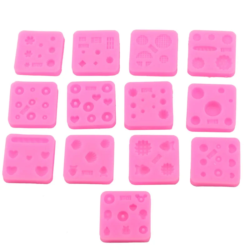 

OBRKING 13 Pcs/set Silicone Chocolate Fondant Cake Molds DIY Cookie circular heart Shell shape Decorating Tools Candy Baking