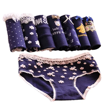 7 Pcs/lot Underwear Women Panties Lace Briefs Sexy Lingeries Cute Calcinhas Cotton Underwear