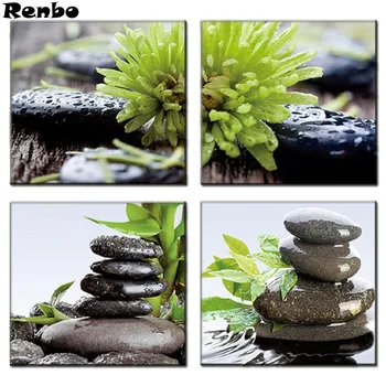 

4 Piece sets diy Diamond Painting Still Life Cross Stitch Cobblestone 5d Diamond Embroidery Mosaic Wall Art Top Home Decoration