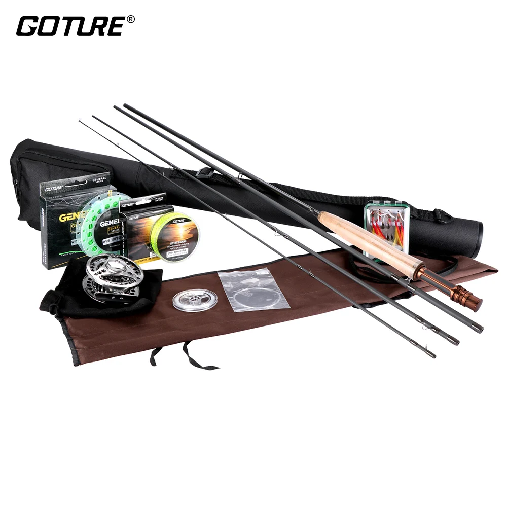 Goture يطير معدات الصيد 2.7 متر 3.0 متر يطير الصيد قصبة 5/6 7/8 cnc يطير بكرة الصيد يطير السحر و خطوط رود كومبو