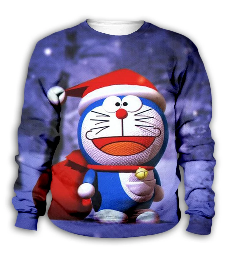 Kawaii Doraemon Санта Клаус 3D принт Дети Япония мультфильм Аниме толстовки