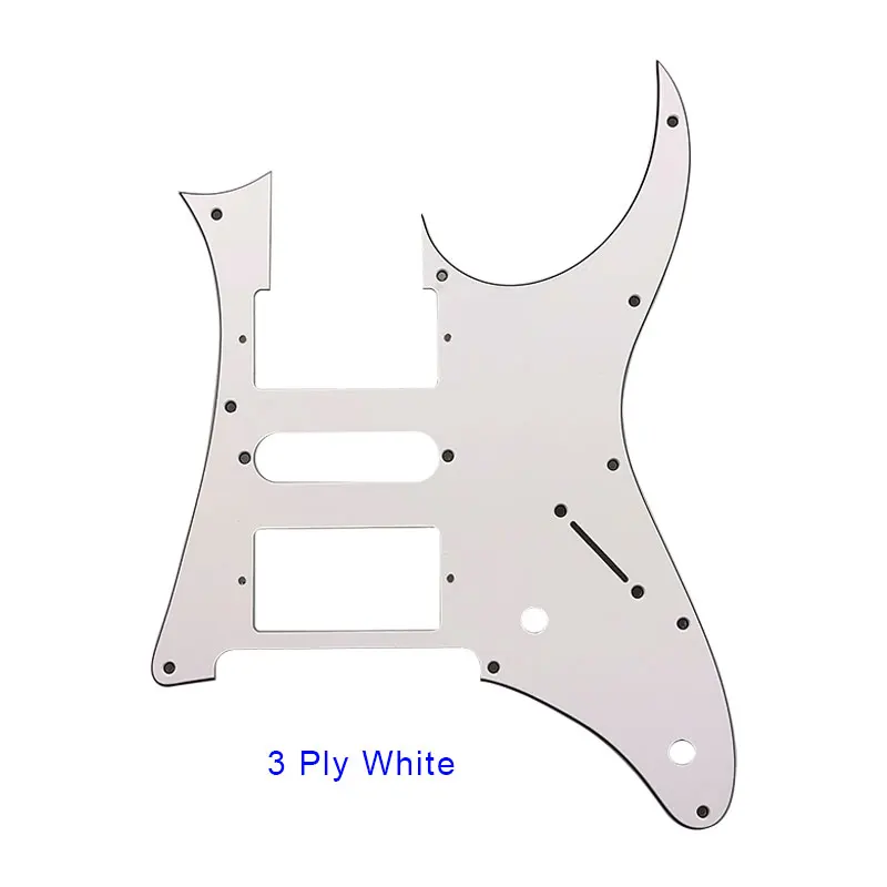 Pleroo гитарные аксессуары накладки с 10 винтами костюм для Японии MIJ Ibanez RG350 EXZ гитары Humbucker HSH пикап царапины пластины - Цвет: 3 ply white