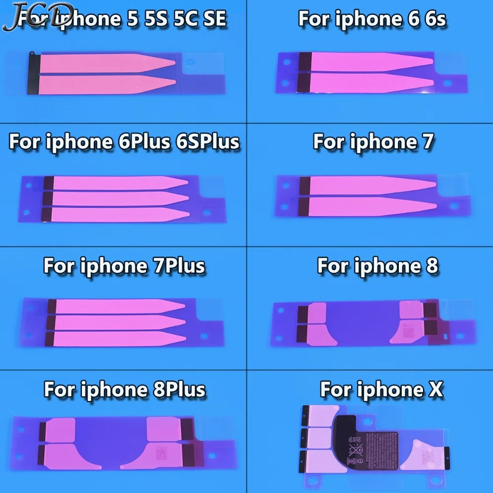 JCD 10 шт для iPhone 8 8P X 5c 5s se 6 6s Plus 7 чехол с креплением на аккумуляторную Клей Лента