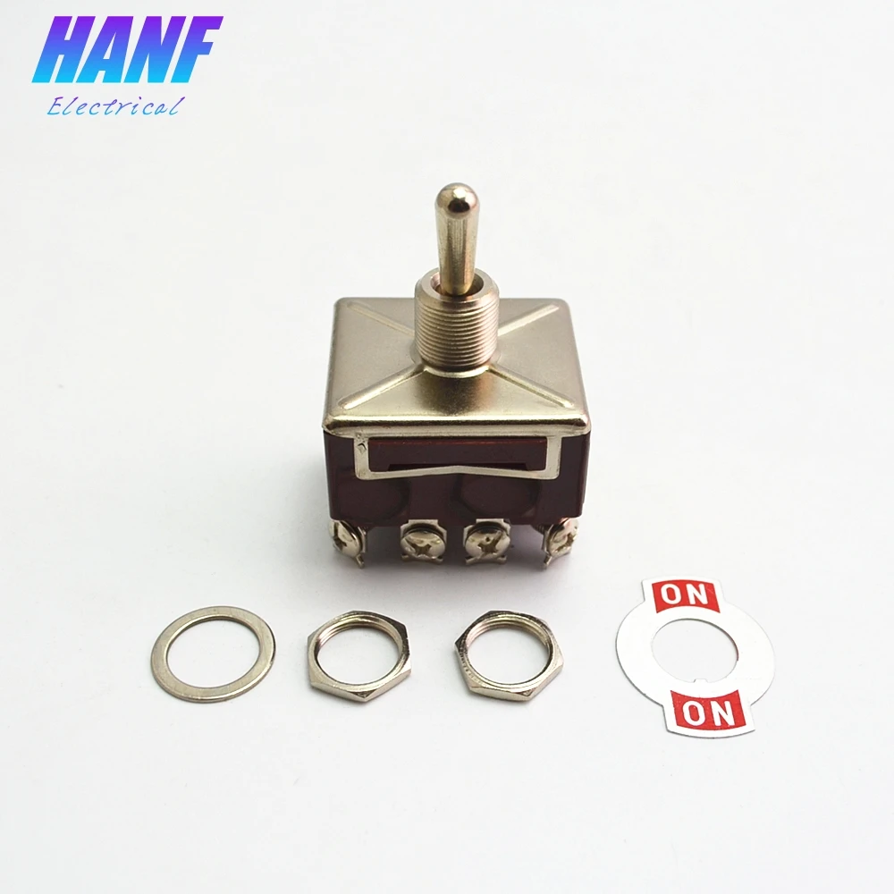 

1pcs 380V/10A ON/ON 2 Positions 12 pins Latching Toggle Switch 4PDT Handle Self-lock