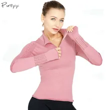 Пикантные длинный рукав, для йоги топы для Для женщин Спорт жилет работает Фитнес беговые дорожки женщин тренажерный зал быстросохнущая дышащая Спортивная