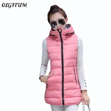 Новая мода женская зимняя куртка без рукавов с капюшоном вниз хлопок толстый теплый женский