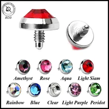 BOG-1 PC stal chirurgiczna CZ kryształ kotwica dermalna Top Micro kotwica dermalna Piercing skóra Diver Piercing biżuteria do ciała